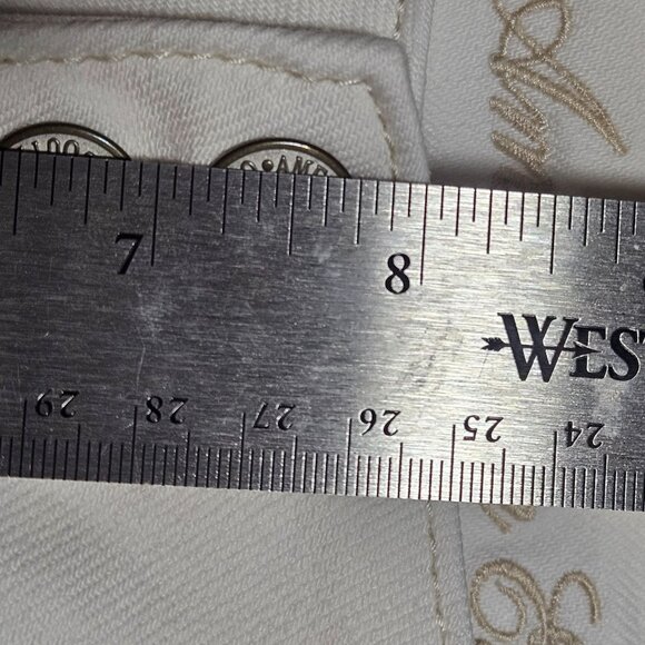 VTG American Eagle White Stretch Skinny Jeans Size 8 Button Fly Crop Ankle - Picture 12 of 16